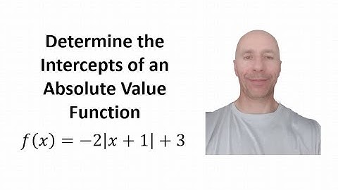 Find the Intercepts of an Absolute Value Function