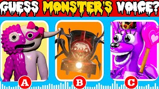 Guess the MONSTER'S VOICE |GARTEN OF BANBAN 4 & 5 | QUEEN BOUNCELIA , CHOO CHOO CHRLES , JESTERINA