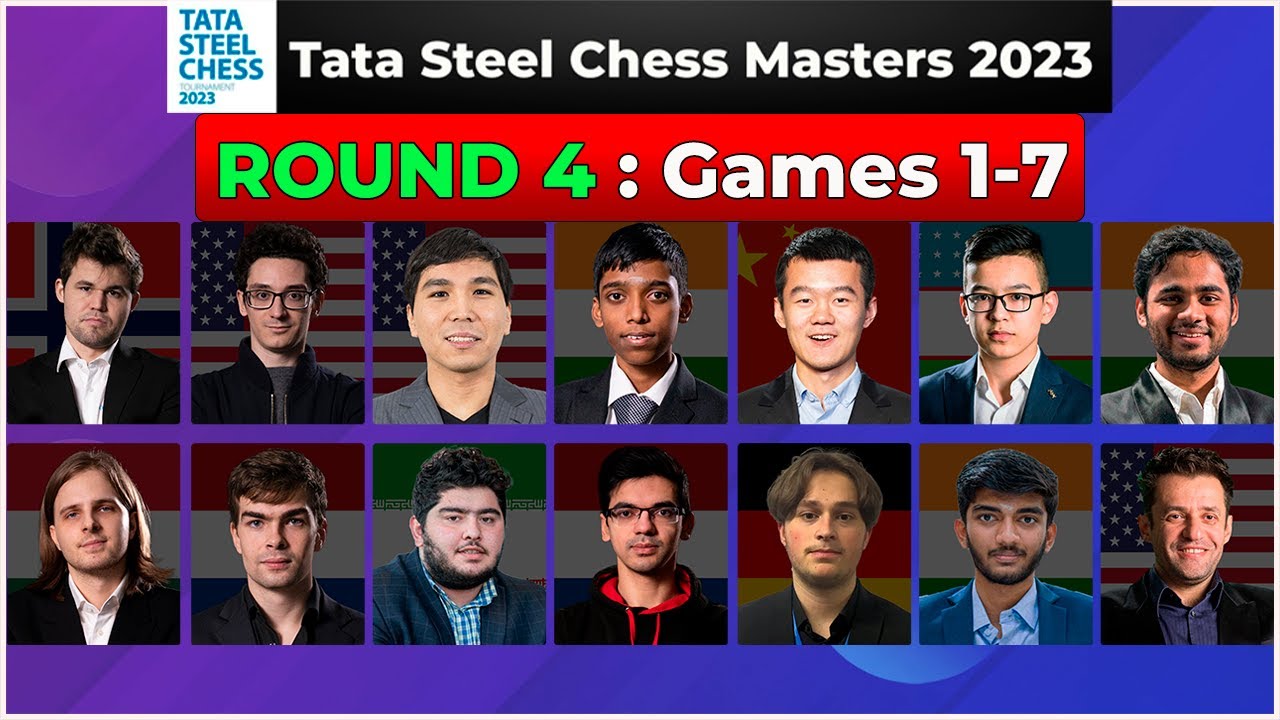 Giri and Praggnanandhaa beat Carlsen and Liren in Round 4 of the Tata Steel  Masters 2023