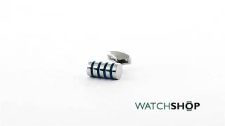 Kennett Jewellery Men's Stainless Steel Solid Cylinder Translucent Cufflinks (KC08)
