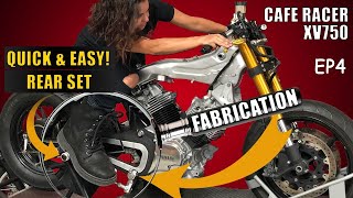 HOW TO BUILD CHEAPER REAR SETS FOR XV750 CAFE RACER BIKE PROJECT  EP. 4 TIME LAPSE