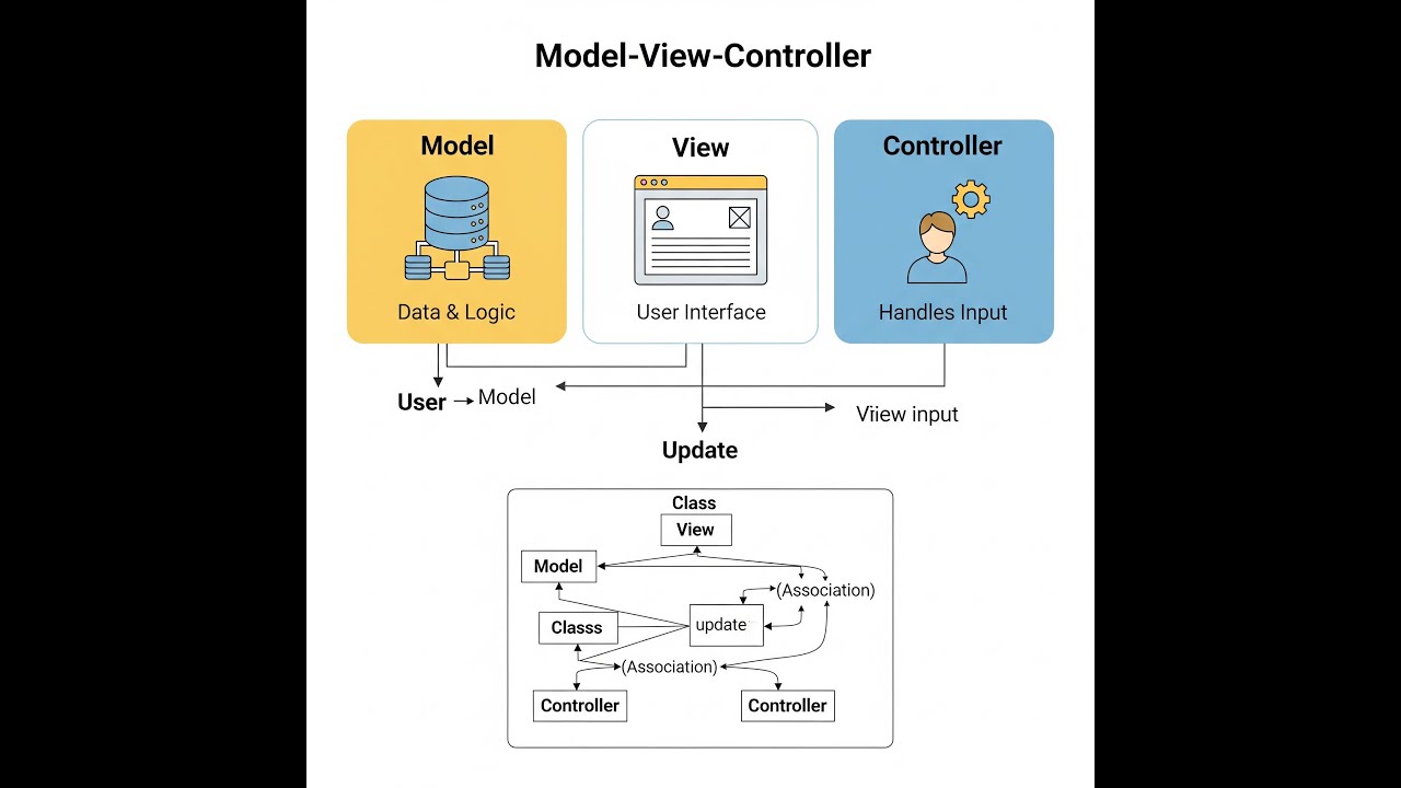 Model View Controller MVC with UML | Software Architecture & Pattern  Easy Visual Explanation