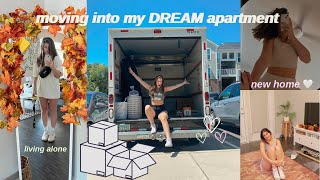 MOVING INTO MY NEW APARTMENT | unpacking \& organizing, settling in, \& hauls! 🪴🧺📍