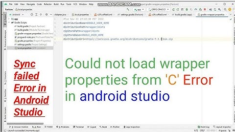 Could not load wrapper properties from C error in android studio | Could not load wrapper properties