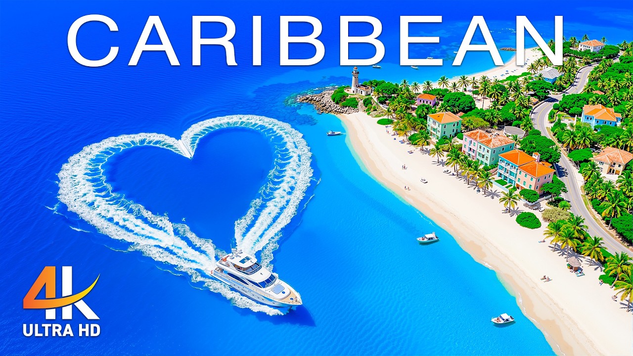 [4K] Карибское море 4K – Бирюзовые воды, белоснежные пляжи и атмосфера дип-хауса