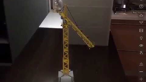 3D animated model of a crane in AR augmented reality