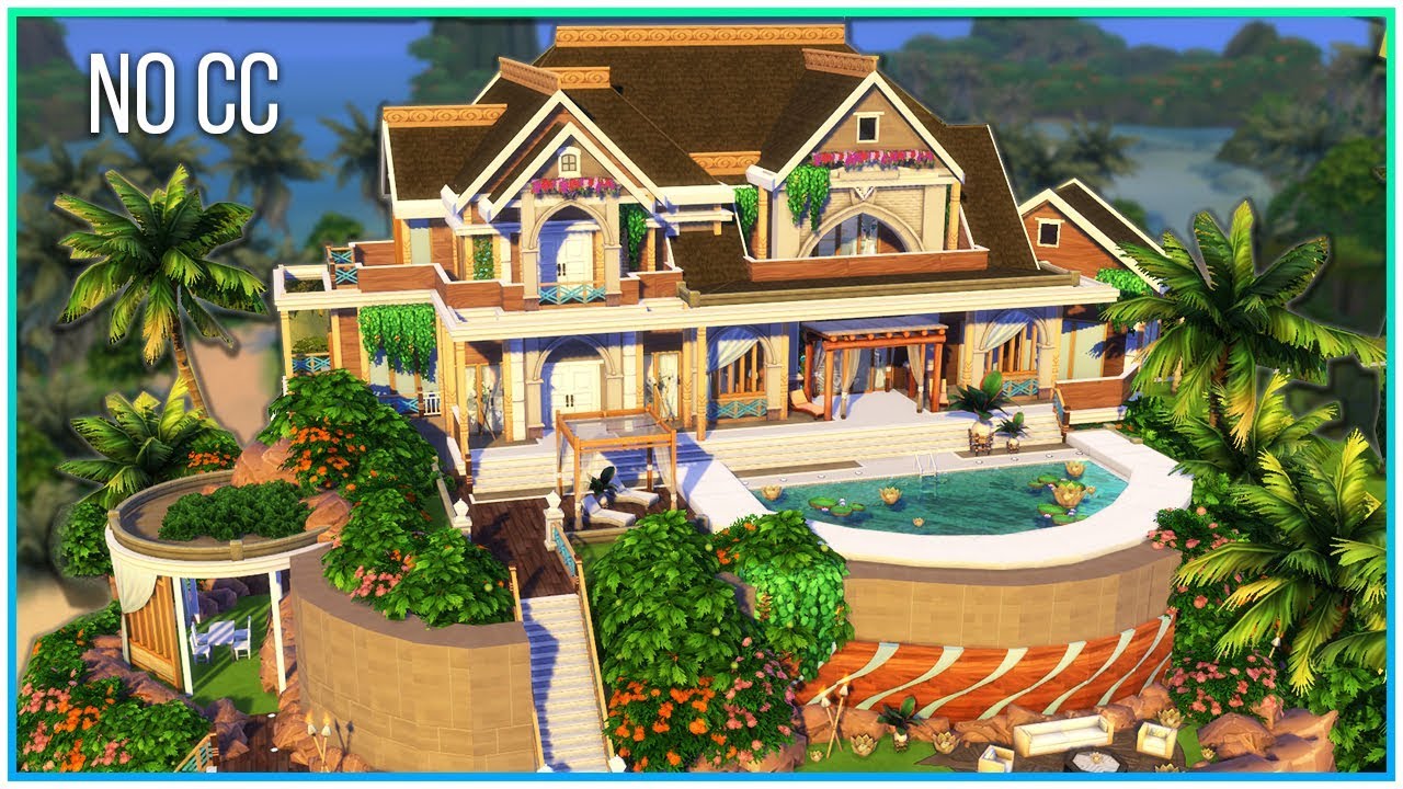 Sims 4 Speed Build Paradise Dream Mansion Kate Emerald Youtube