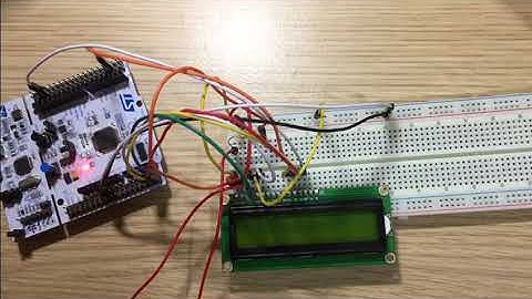 Lab 8: Task 1: The LCD displaying "Nucleo F411RE"