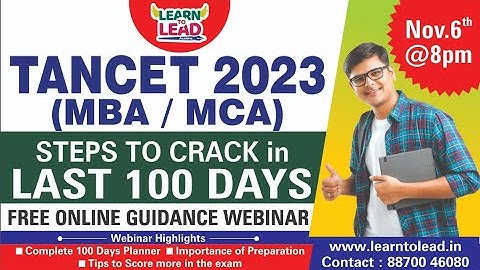 TANCET 2023 | LAST 100 Days | Study Planner | Tips & Tricks to Score Full Marks  #ltltancetacademy