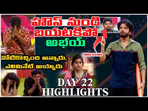 హౌస్ నుండి బయటకు పో అభయ్ | Nagarjuna Serious Warning To Abhay | Abhay Elimination | Day 22