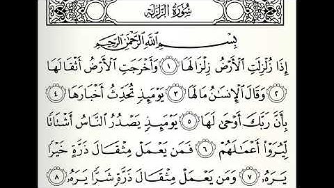 سورة الزلزلة القارئ ياسين ورش عن نافع