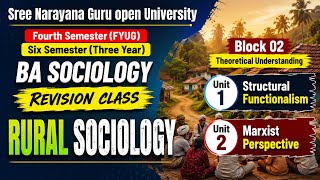 Rural Sociology-B2 U1-2 SGOU BA Fourth &amp; Six Sem 4 Revision #sgou #basociology 
