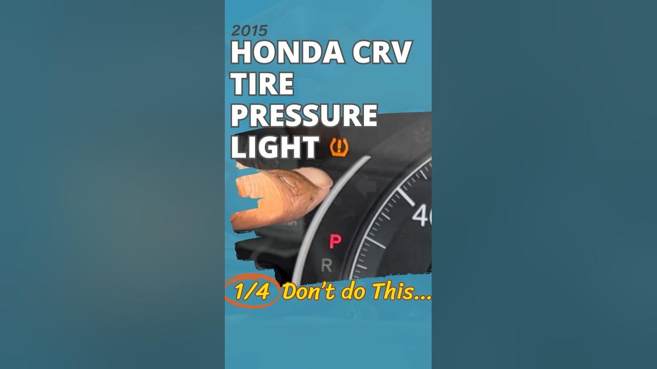 Reset 2015 Honda CRV tire pressure light TPMS - YouTube
