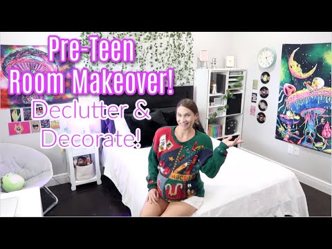 Pre-Teen Room Makeover!  Massive Declutter & Decorate On A Budget! Indie Vibes / Skater Girl Bedroom