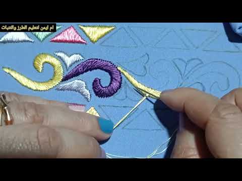 تطبيق رشمة قفطان مغربي بالطرز رباطي باليد بالحرير زواقة روعة كولشي حماق عليها