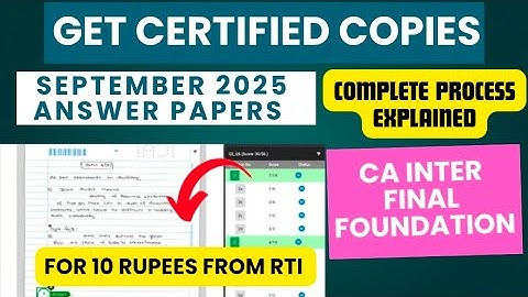 How To apply In RTI For Certified Copies Of CA September 2025 Papers for 10 rupees|CA Final inter 