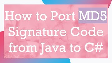 How to Port MD5 Signature Code from Java to C#