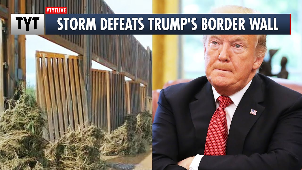 Trump's Border Wall Damaged By Storms - YouTube