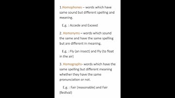 Explanation of Homophones, Homonyms and Homographs.