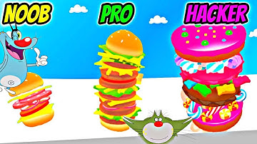 NOOB vs PRO vs HACKER | In 🍔BURGER  RUSH | With OGGY And JACK | VICKY INDIAN GAMER