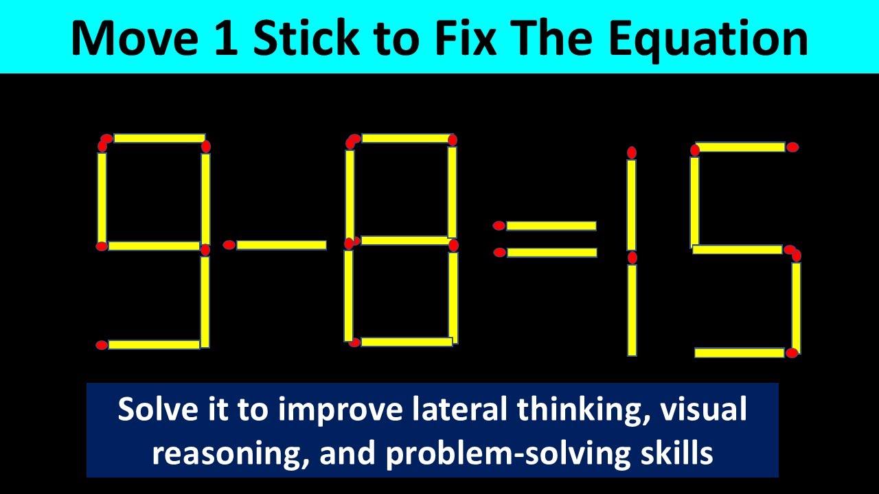 Matchstick Puzzle - Fix The Equation 