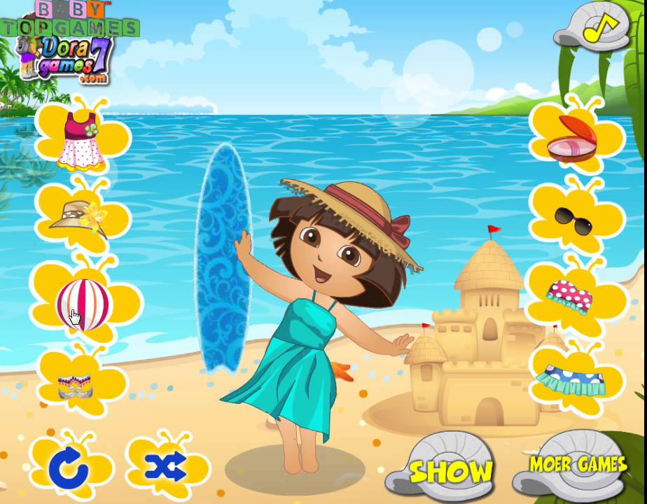 Dora game Beach Dressup YouTube