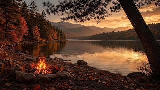 Relaxing Crackling Fireplace with Soft Piano Music 🔥 Cozy Autumn Campfire by the Riverside screenshot 5
