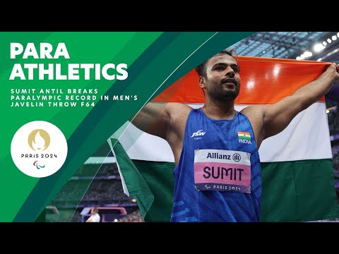 The Moment Sumit Set A NEW Paralympic Record In Men's Javelin Throw F64 🇮🇳 | Paralympic Games