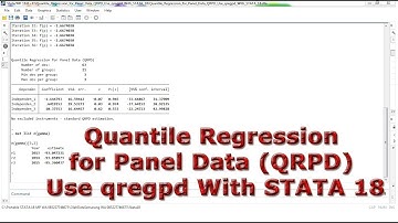 Quantile Regression for Panel Data (QRPD) Use qregpd With STATA 18