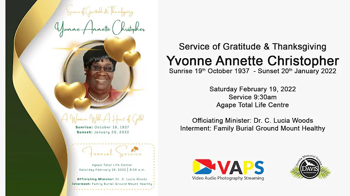 Service of Gratitude & Thanksgiving Yvonne Annette...