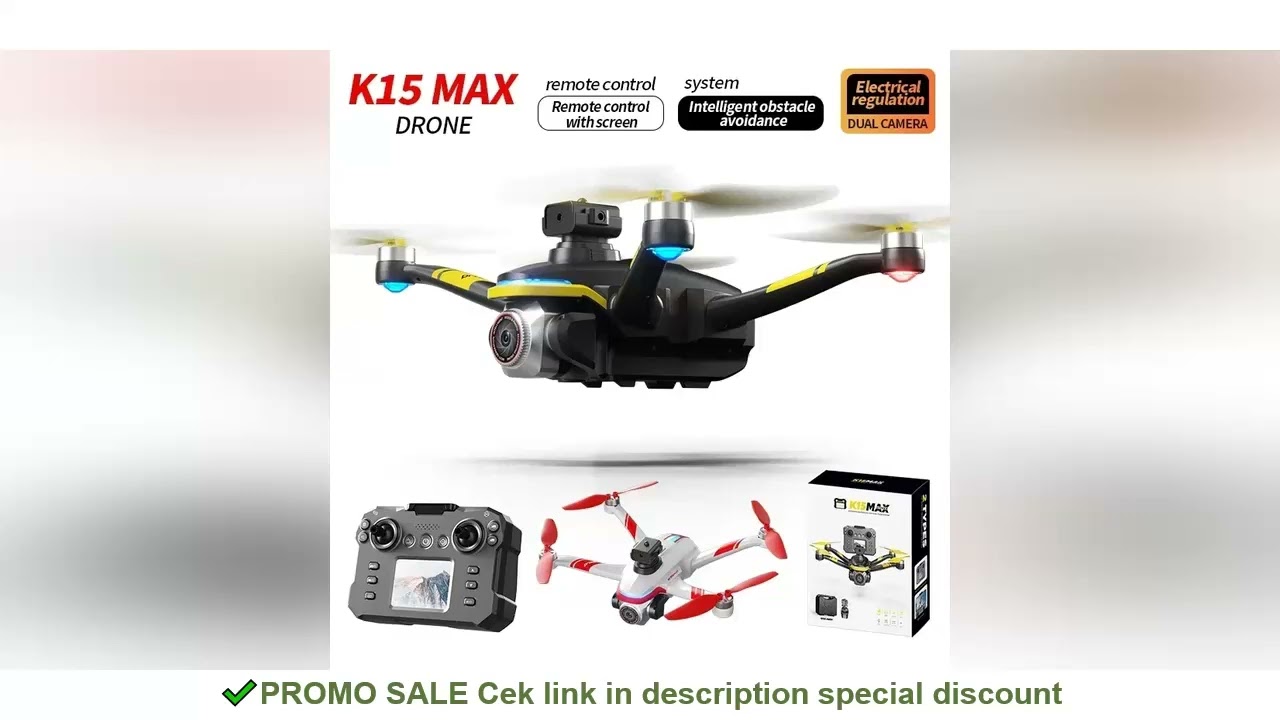 K15 Max Mini Drone Brushless Motor Obstacle Avoidance with Screen Remote Control Electric Control 4K