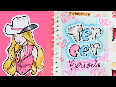 Las mejores ideas para dibujar portadas - BARBIE - cómo marcar cuadernos - Yaye @DibujosYaye29