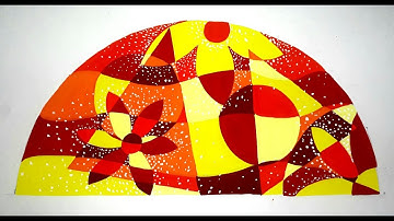 HOW TO DRAW 2D DESIGN | WARM COLOUR SCHEME |2D DESIEN FOR ELEMENTARY AND INTERMEDIATE GRADE EXAM