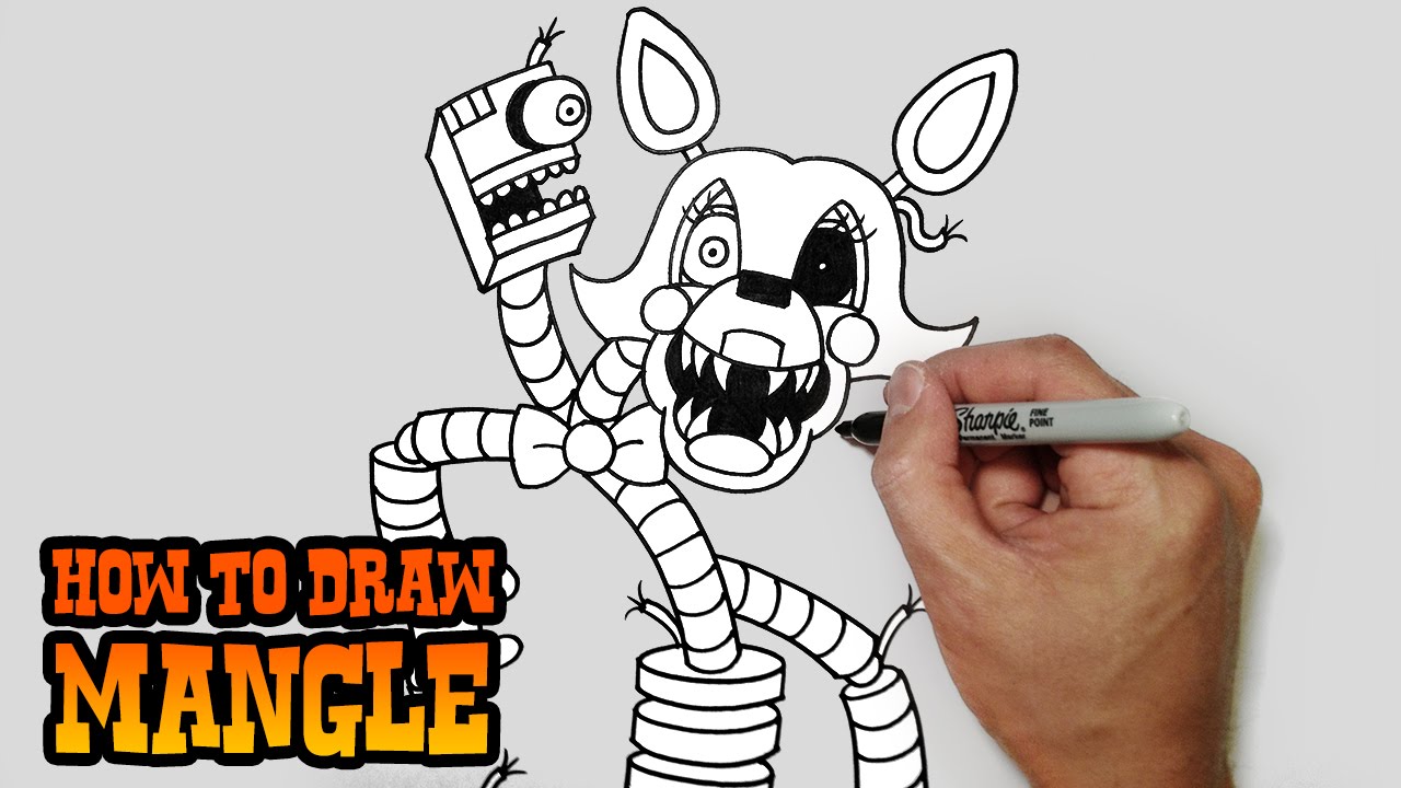 COMO DESENHAR MANGLE FÁCIL - FIVE NIGHTS AT FREDDY'S- PASSO A PASSO 