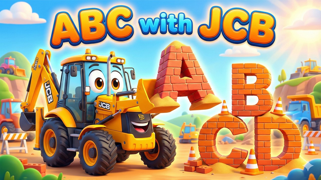 Learn ABC with JCB Construction Vehicles | A to Z Alphabets Song for Kids | ABC Song