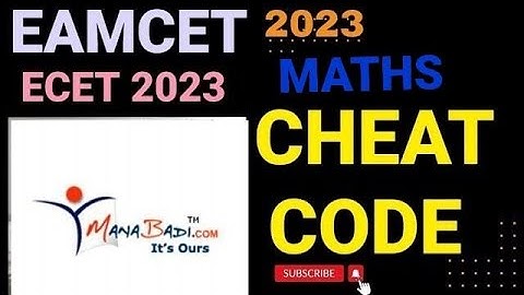 AP/TS EAMCET 2023 MATHS CHEAT CODE