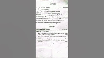 BBS 3rd year 2081 Fundamentals of Marketing New Course