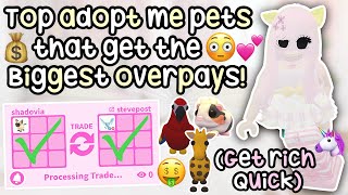 Top pets that get the BIGGEST OVERPAYS in Adopt me! 🤑💓