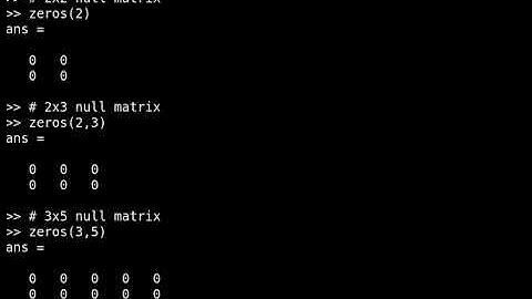 How to make a null matrix in Matlab