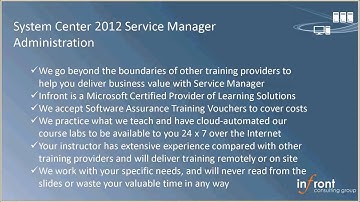 Infront Consulting Group System Center Service Manager Training