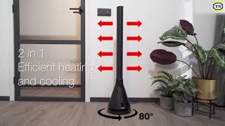 Smart Control & Free App Princess 2-in-1 Smart Tower Fan Heater & Cooler Oscillating 4 Heat Settings Compatible with Alexa Bladeless 