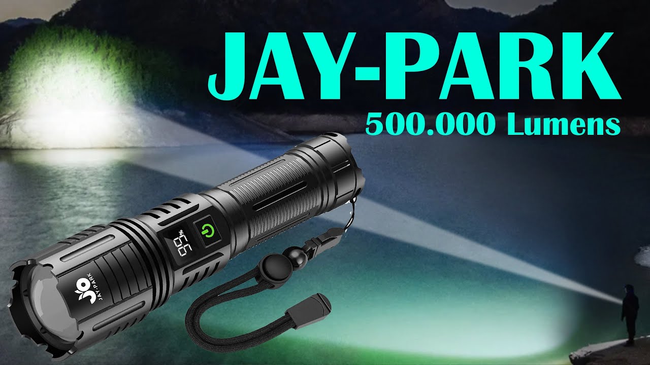 JAY-PARK LED el feneri, şarj edilebilir, 100000 lümen, son derece parlak el fene JAY-PARK LED el feneri, şarj edilebilir, 100000 lümen, son derece parlak el fene