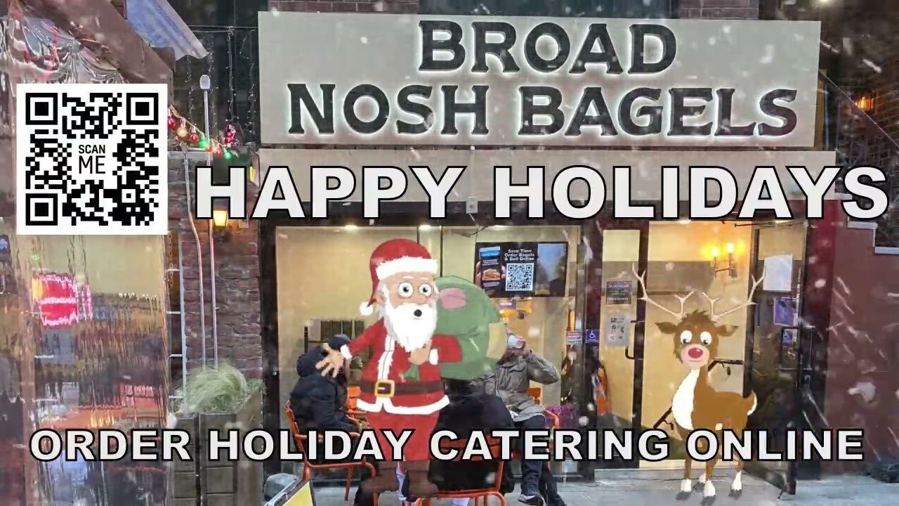 Merry Christmas Happy Order Holiday Catering From Broad Nosh Bagel Deli #catering Broad Nosh Bagel Deli Catering NYC