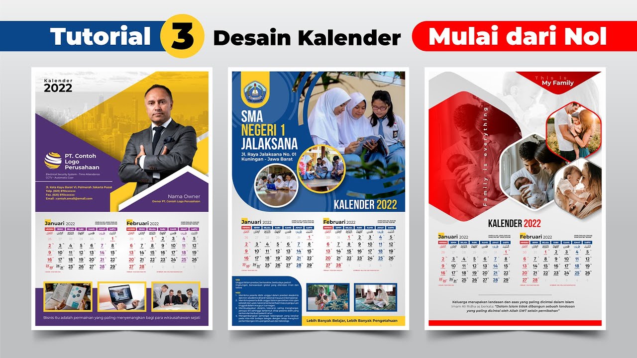 Lengkap And Detail Tutorial Membuat 3 Buah Desain Kalender Dinding 2022