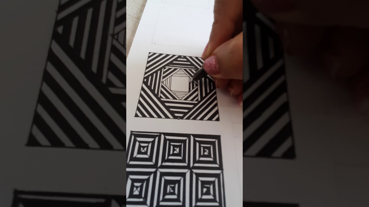 Easy 3d pattern Zentangle - YouTube