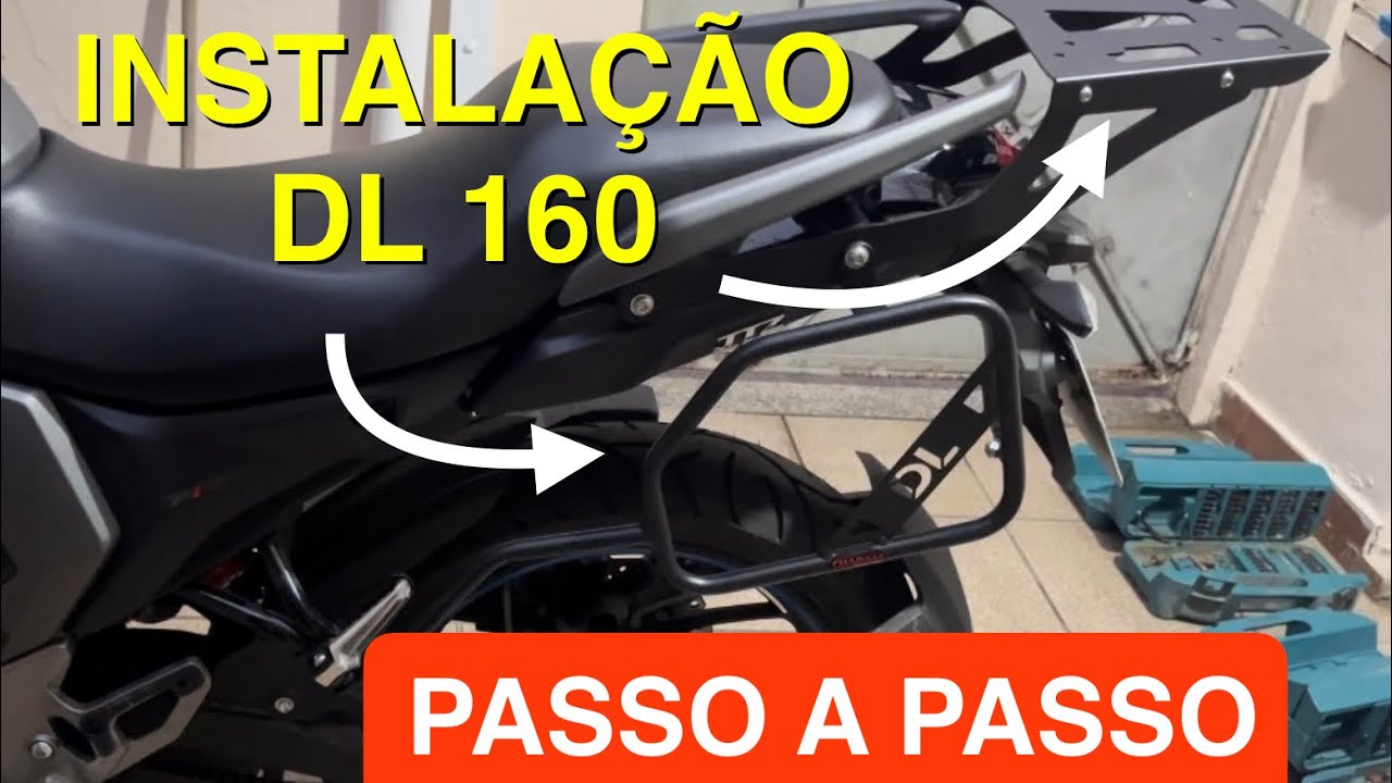 Como Instalar o Suporte de Baú e o Afastador de Alforge Chapam na Haojue DL 160 | Passo a Passo