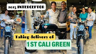 1st Cali Green 2023 Interceptor 650 Delivery | First Vlog | नई मोटरसाइकिल