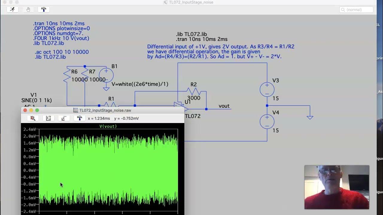 LTSpice Differential Amplifier Part 4 CMRR / Noise Rejection and