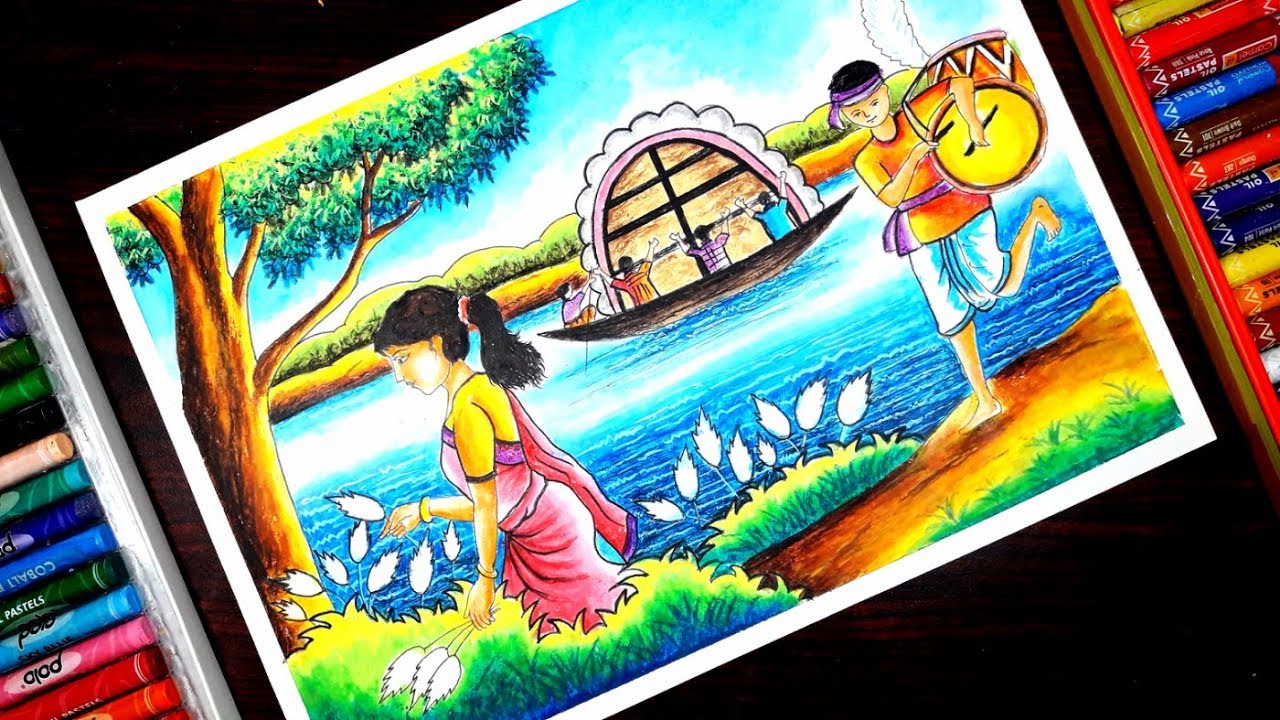 Durga drawing/Oil pastel Maa durga/durga puja special drawing - YouTube |  Durga painting, Oil pastel drawings easy, Oil pastel drawings