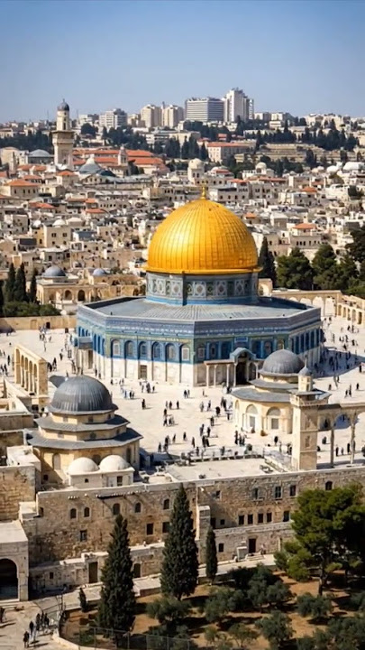 Aerial view of Masjid Al Aqsa Palestine #DreamScreenAI #illuminatedadventures #shorts